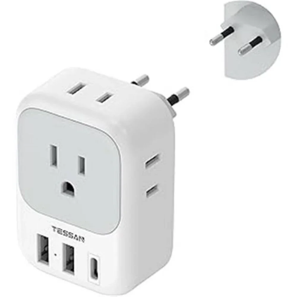 Travel Plug Adapter USB C TESSAN International Plug Adapter with 4 AC Outlets a